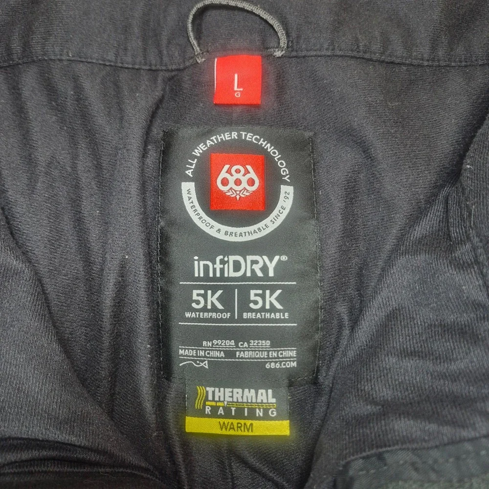 686 Standard Shell Pant Mens Large Black infiDRY‎ 5K Snowboard Ski